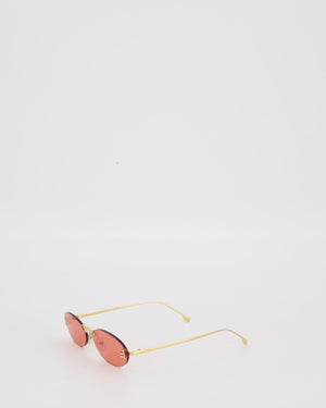 Fendi First Oval Shaped FF Sunglasses with Gold Hardware
