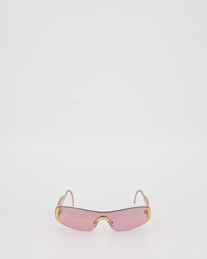 FRED Gold Wrap Around Sunglasses with Gold Hardware