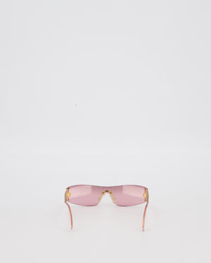 FRED Gold Wrap Around Sunglasses with Gold Hardware