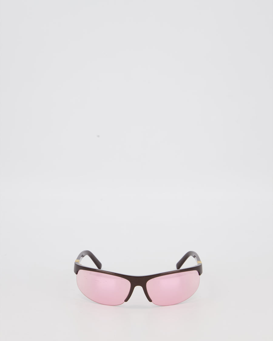 Miu Miu Pink MU A02S Sunglasses with Logo Detail