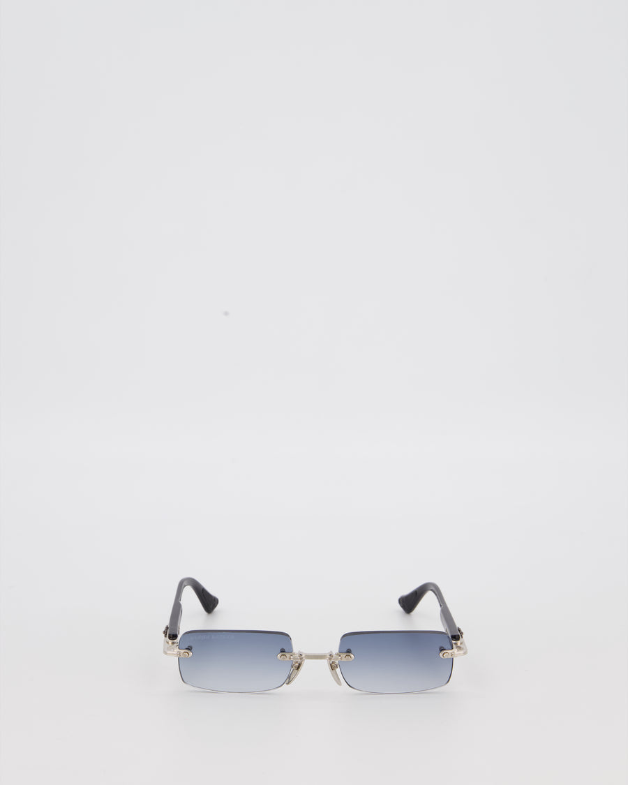 Chrome Hearts Black DEEP 1 Sunglasses with Silver Hardware