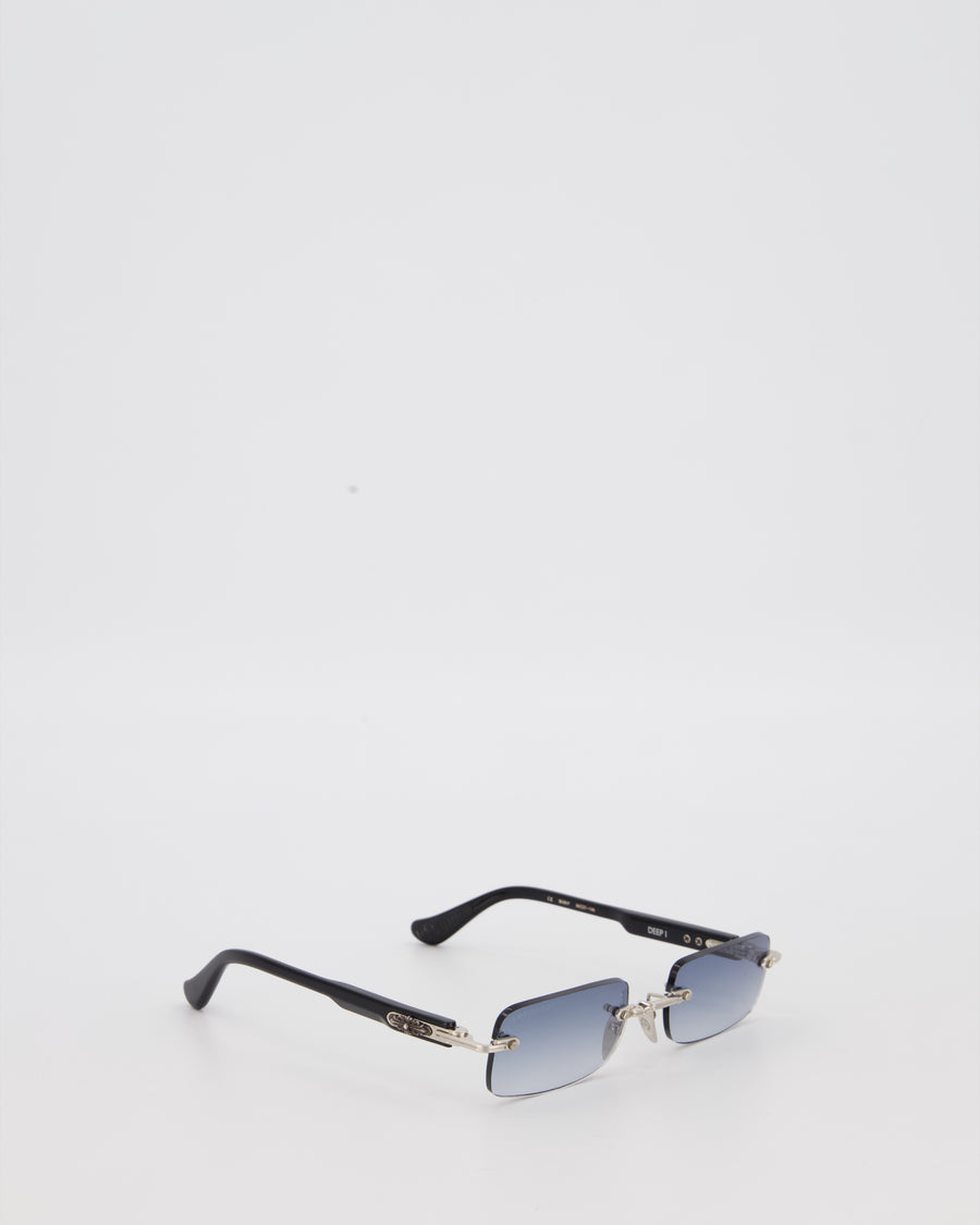 Chrome Hearts Black DEEP 1 Sunglasses with Silver Hardware