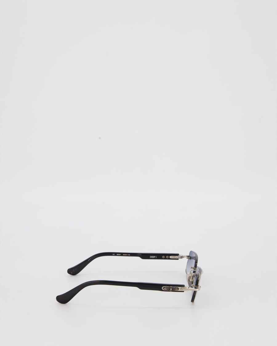 Chrome Hearts Black DEEP 1 Sunglasses with Silver Hardware