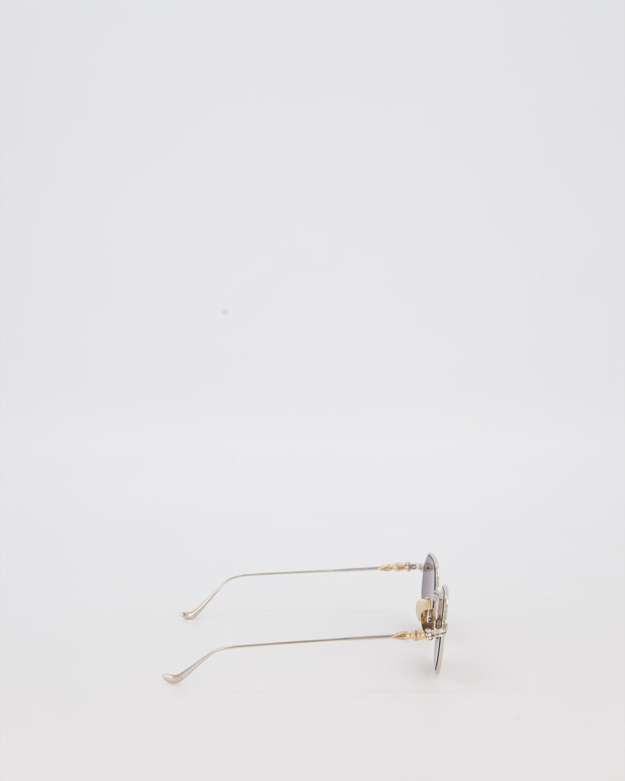 Chrome Hearts Gold Evaculation Sunglasses with Gold Hardware