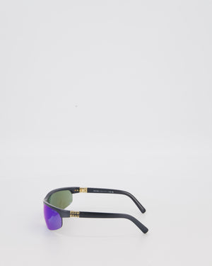 Miu Miu Black MU A02S Sunglasses with Logo Detail