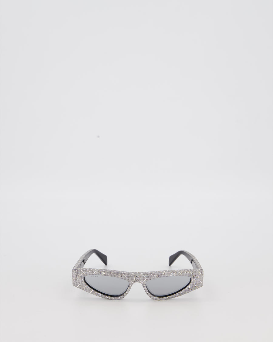 Gucci Silver GG Monogram Cat Eye Sunglasses
