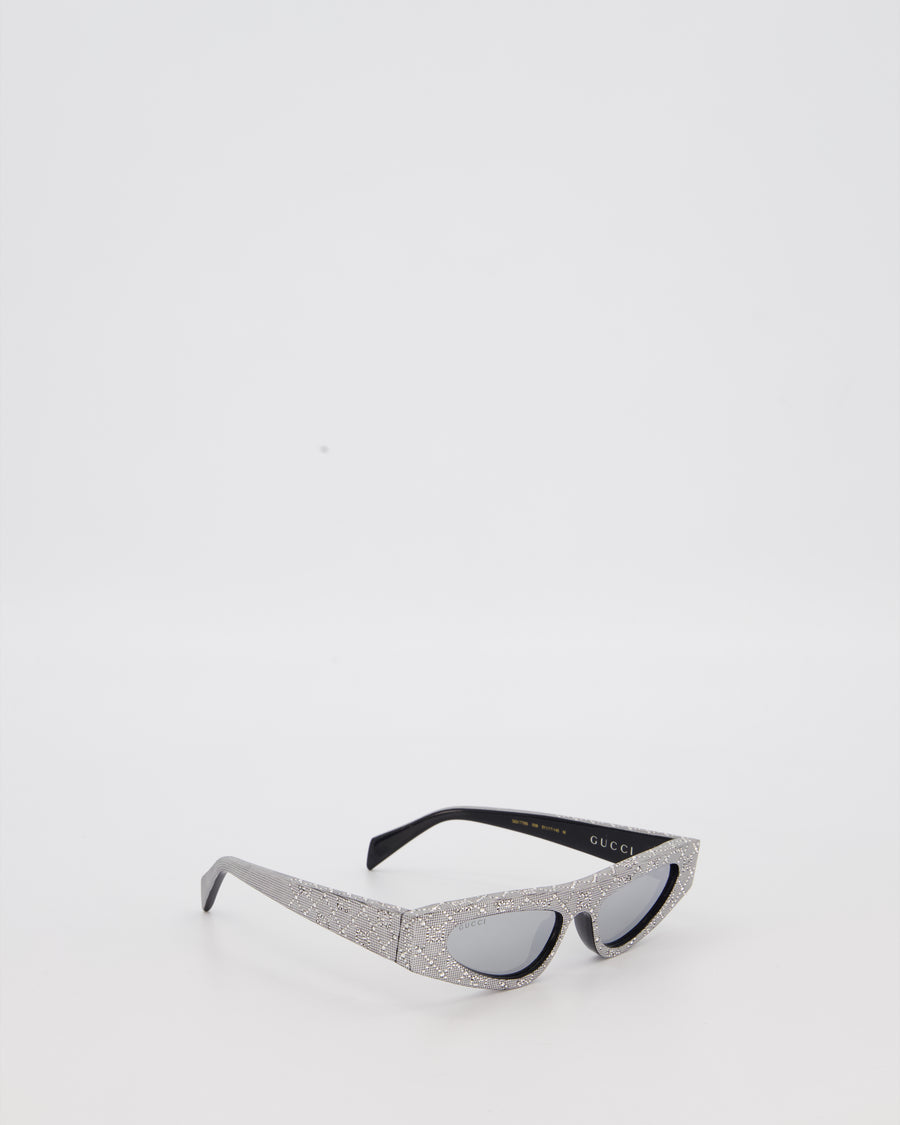 Gucci Silver GG Monogram Cat Eye Sunglasses
