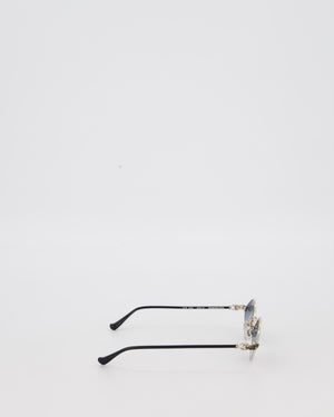 Chrome Hearts Black Diamond Dog Sunglasses with Silver Hardware