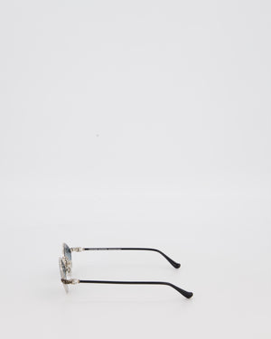 Chrome Hearts Black Diamond Dog Sunglasses with Silver Hardware