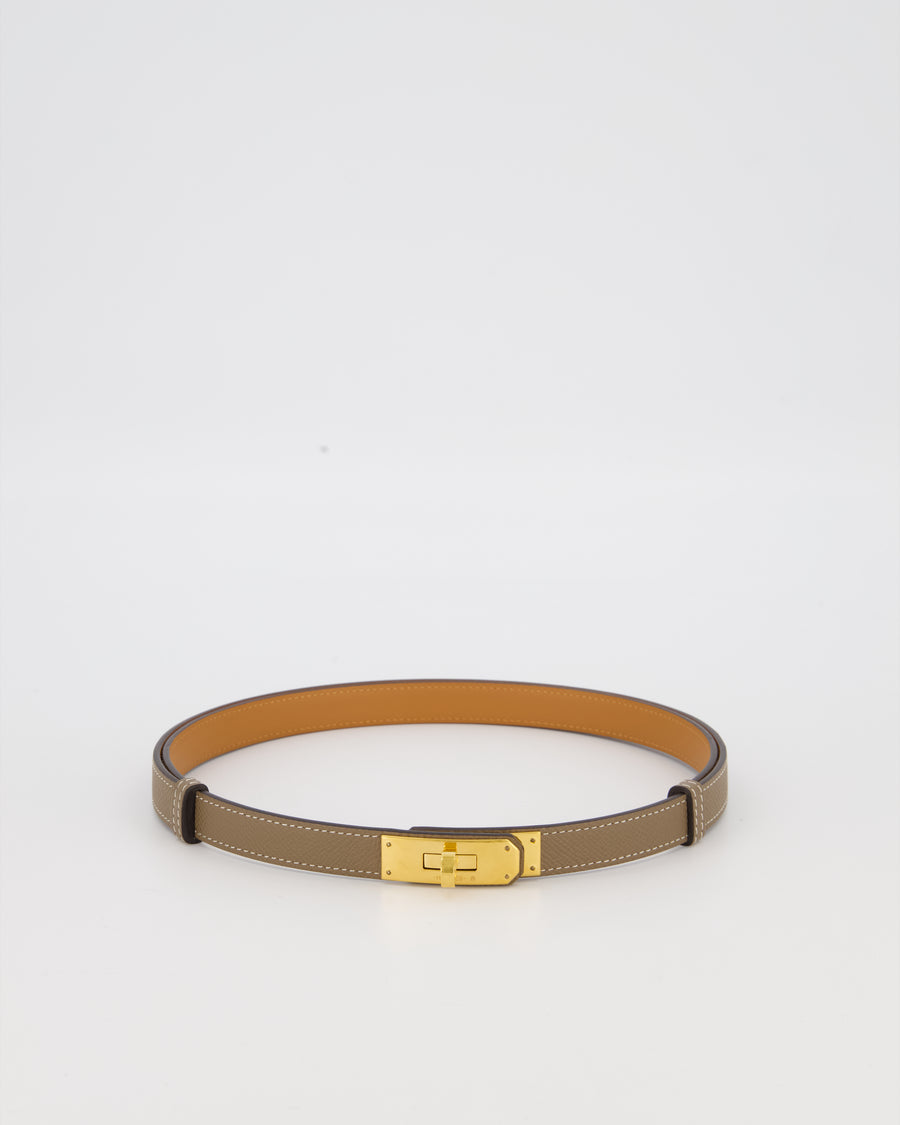 Hermès Kelly Belt in Etoupe Epsom Leather with Gold Hardware