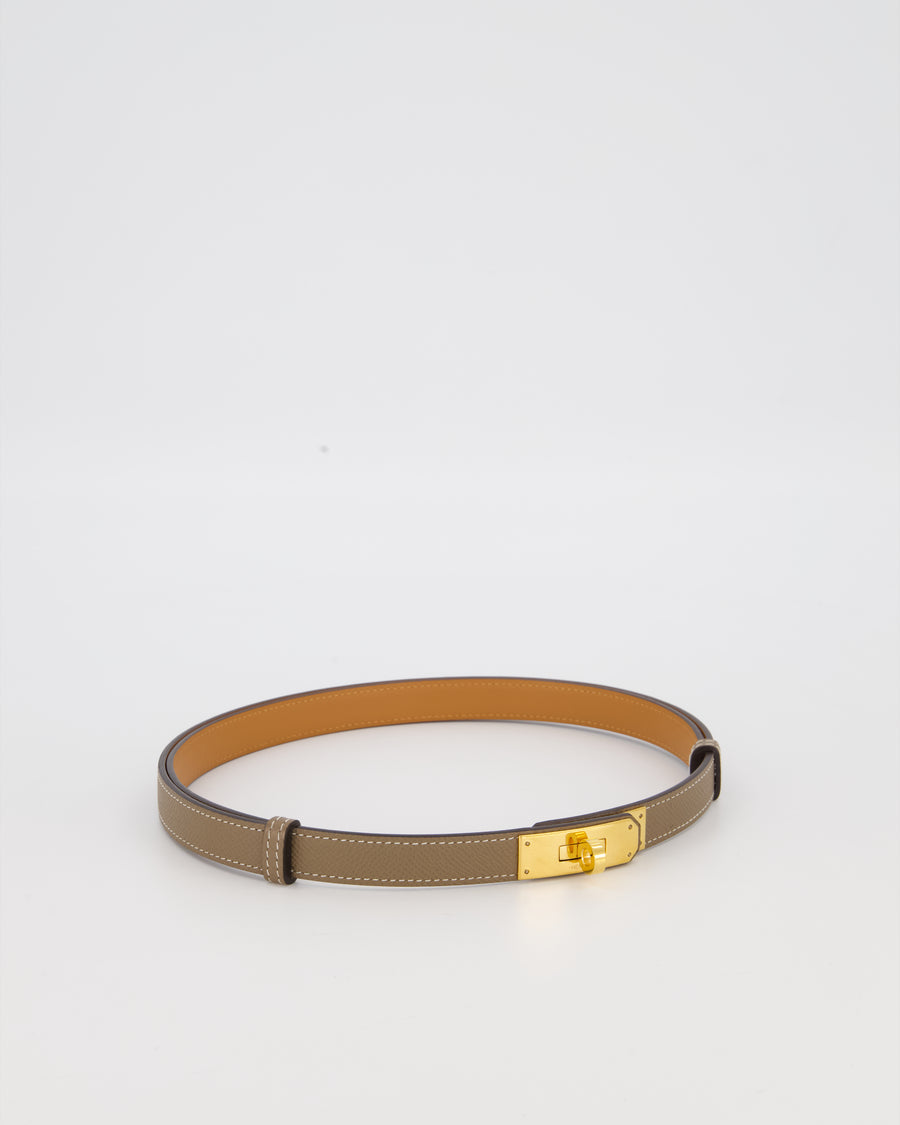 Hermès Kelly Belt in Etoupe Epsom Leather with Gold Hardware