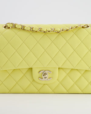 Chanel Classic Medium Double Flap Bag in Sorbet Yellow Caviar Leather with Champagne Gold Hardware