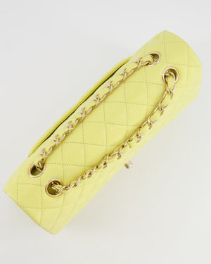 Chanel Classic Medium Double Flap Bag in Sorbet Yellow Caviar Leather with Champagne Gold Hardware