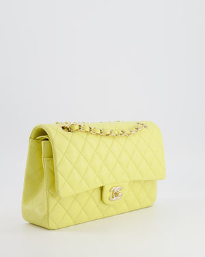 Chanel Classic Medium Double Flap Bag in Sorbet Yellow Caviar Leather with Champagne Gold Hardware