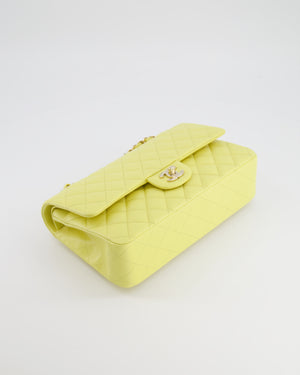 Chanel Classic Medium Double Flap Bag in Sorbet Yellow Caviar Leather with Champagne Gold Hardware