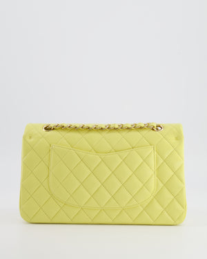 Chanel Classic Medium Double Flap Bag in Sorbet Yellow Caviar Leather with Champagne Gold Hardware