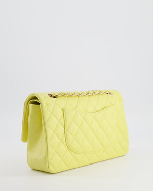 Chanel Classic Medium Double Flap Bag in Sorbet Yellow Caviar Leather with Champagne Gold Hardware