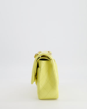 Chanel Classic Medium Double Flap Bag in Sorbet Yellow Caviar Leather with Champagne Gold Hardware