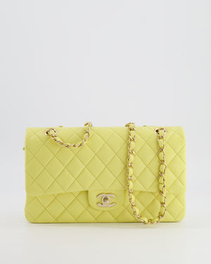 Chanel Classic Medium Double Flap Bag in Sorbet Yellow Caviar Leather with Champagne Gold Hardware