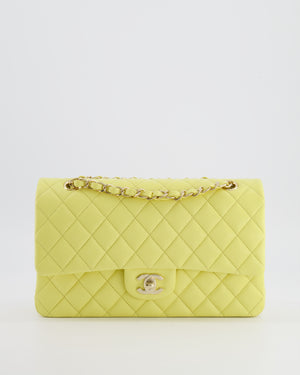 Chanel Classic Medium Double Flap Bag in Sorbet Yellow Caviar Leather with Champagne Gold Hardware