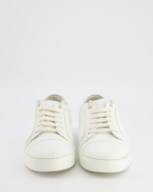 Chanel White Leather and Rubber Low-Top Trainers with CC Logo Size EU 40