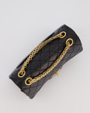 Chanel Mini 2.55 Reissue Flap Bag in Black Aged Calfskin Leather with Gold Hardware
