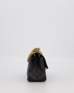 Chanel Mini 2.55 Reissue Flap Bag in Black Aged Calfskin Leather with Gold Hardware