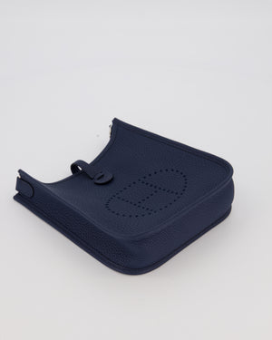 Hermès Mini Evelyne 16 Bag in Bleu de Prusse Clemence Leather with Palladium Hardware