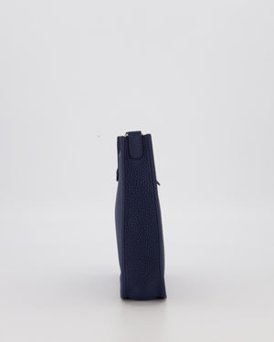 Hermès Mini Evelyne 16 Bag in Bleu de Prusse Clemence Leather with Palladium Hardware