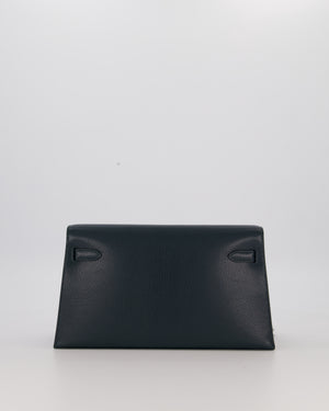 *VERY RARE* Hermès Kelly Elan Folie Bag in Vert Cypress Chevrè Chamkila Leather with Vert Mangrove Ostrich Plumes and Palladium Hardware