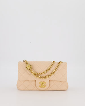 Chanel Coco Crush Peach Mini Rectangular Flap Bag in Lambskin Leather with Brushed Gold Hardware