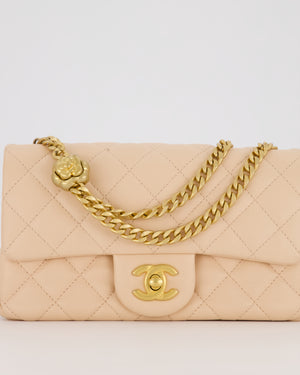 Chanel Coco Crush Peach Mini Rectangular Flap Bag in Lambskin Leather with Brushed Gold Hardware