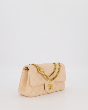 Chanel Coco Crush Peach Mini Rectangular Flap Bag in Lambskin Leather with Brushed Gold Hardware
