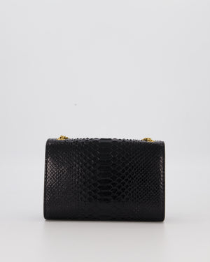 Saint Laurent Kate Monogram Chain Wallet Bag in Black Python-Effect Leather with Gold Hardware