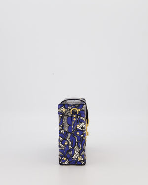 Louis Vuitton Blue Lace Floral Petite Malle Bag in Calfskin Leather With Gold Hardware