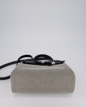 *HOT* Hermès Herbag 31 Zip Bag in Ecru/Noir Criss Viking Canvas, Noir Vache Hunter Leather with Palladium Hardware