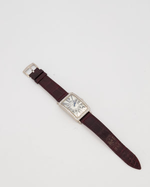 Franck Muller Long Island Diamond Case Watch with Burgundy Alligator Bracelet