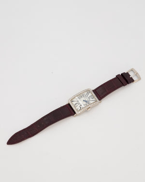 Franck Muller Long Island Diamond Case Watch with Burgundy Alligator Bracelet
