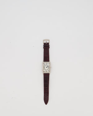 Franck Muller Long Island Diamond Case Watch with Burgundy Alligator Bracelet