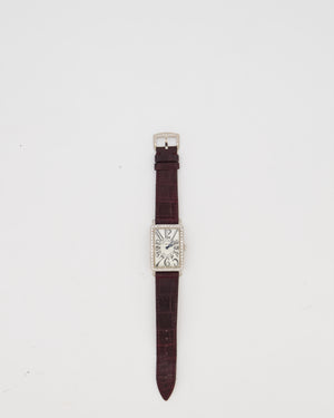 Franck Muller Long Island Diamond Case Watch with Burgundy Alligator Bracelet