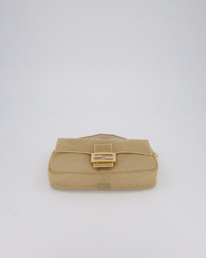 *LIMITED EDITION* Fendi Baguette Bag with Needlepoint Embroidery Kit in Perforated Cotton with Gold Hardware
