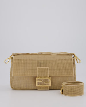 *LIMITED EDITION* Fendi Baguette Bag with Needlepoint Embroidery Kit in Perforated Cotton with Gold Hardware