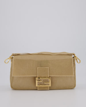 *LIMITED EDITION* Fendi Baguette Bag with Needlepoint Embroidery Kit in Perforated Cotton with Gold Hardware