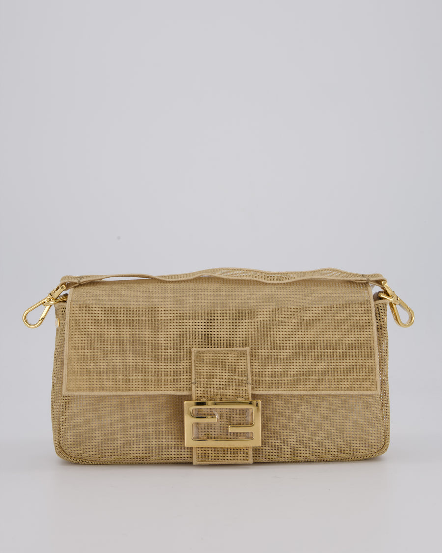 *LIMITED EDITION* Fendi Baguette Bag with Needlepoint Embroidery Kit in Perforated Cotton with Gold Hardware