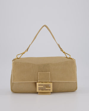 *LIMITED EDITION* Fendi Baguette Bag with Needlepoint Embroidery Kit in Perforated Cotton with Gold Hardware