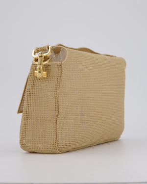 *LIMITED EDITION* Fendi Baguette Bag with Needlepoint Embroidery Kit in Perforated Cotton with Gold Hardware