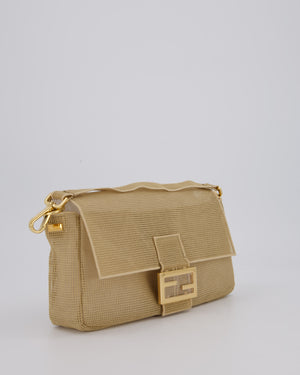 *LIMITED EDITION* Fendi Baguette Bag with Needlepoint Embroidery Kit in Perforated Cotton with Gold Hardware
