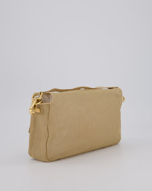 *LIMITED EDITION* Fendi Baguette Bag with Needlepoint Embroidery Kit in Perforated Cotton with Gold Hardware