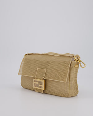 *LIMITED EDITION* Fendi Baguette Bag with Needlepoint Embroidery Kit in Perforated Cotton with Gold Hardware