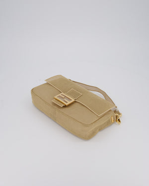 *LIMITED EDITION* Fendi Baguette Bag with Needlepoint Embroidery Kit in Perforated Cotton with Gold Hardware